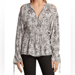 All‎ Saints Lavete Paisley Cold Shoulder Top size XS